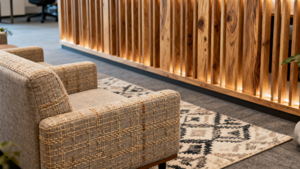 Ambiance apaisante avec palette douce et textiles