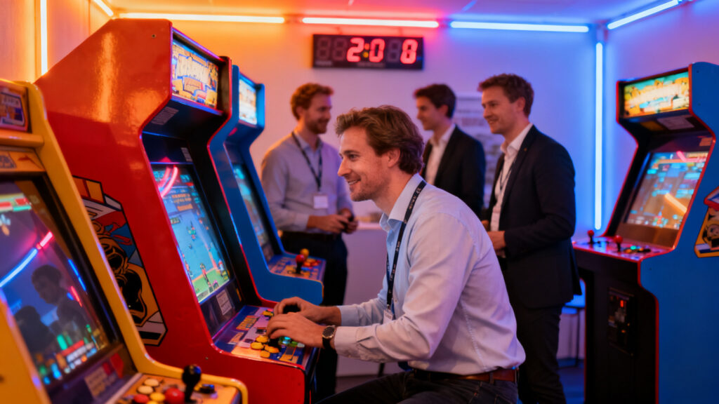 Retrogaming en entreprise avec bornes et tournois courts