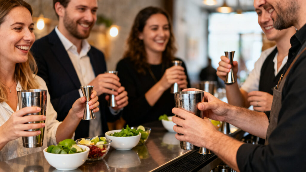 Atelier mixologie entreprise avec barman évènementiel