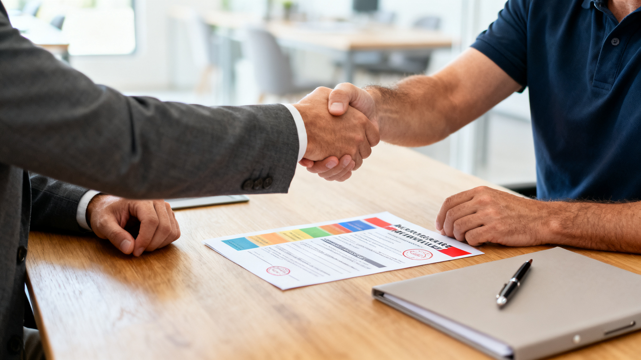 Signature d'une autorisation de domiciliation d'entreprise au bureau