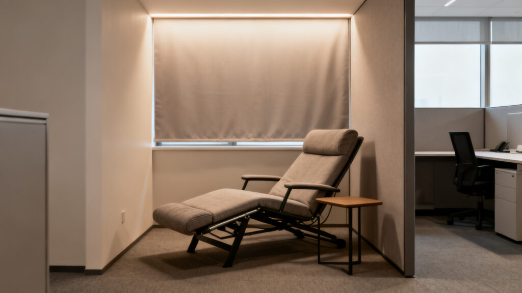Coin sieste en entreprise avec fauteuil relax