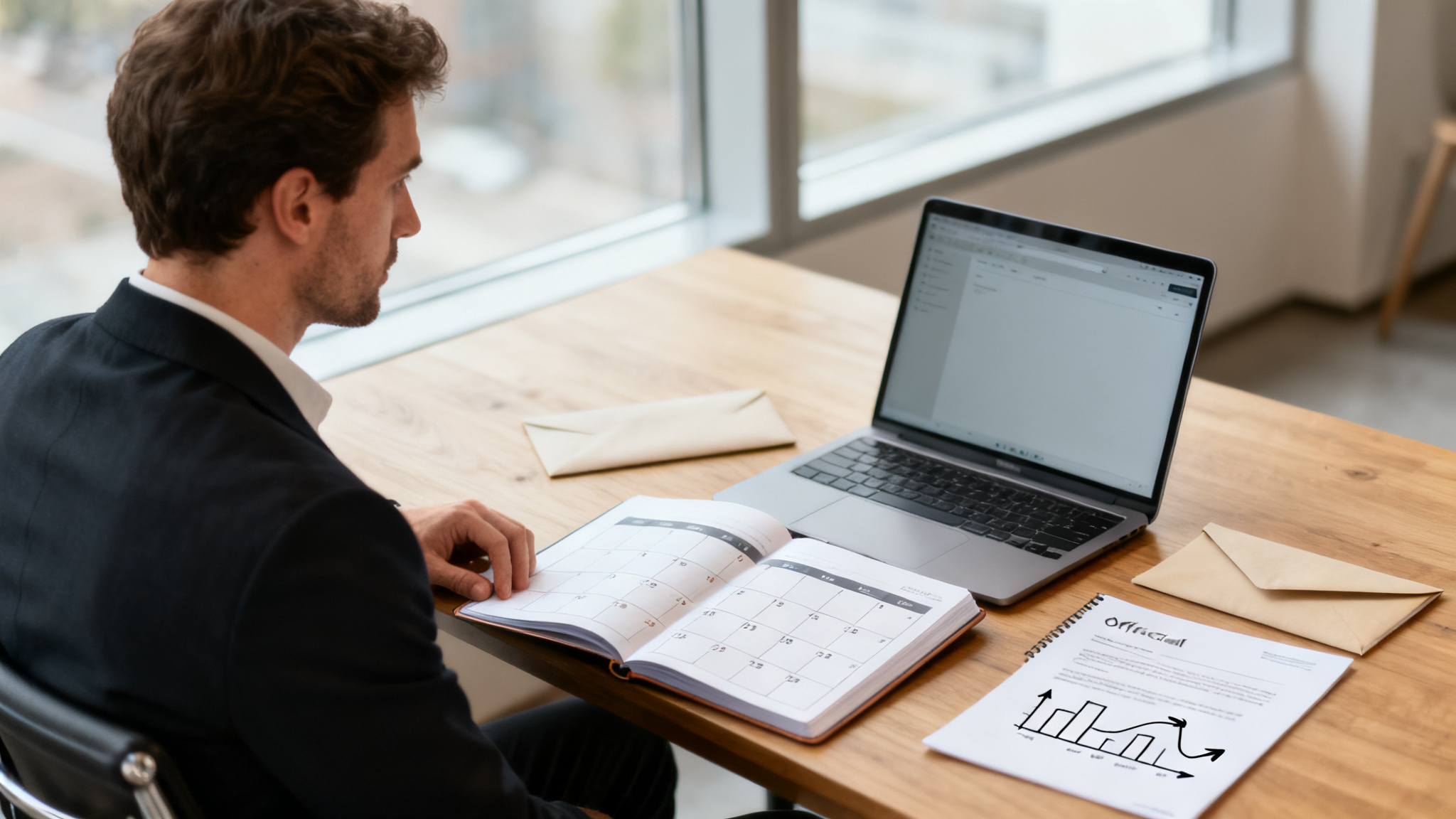 Préparer un congé pour création d'entreprise avec calendrier et dossier