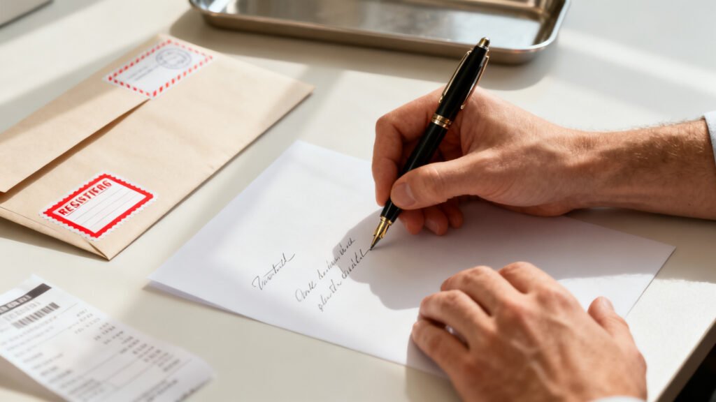 Lettre signée et envoi avec preuve pour délai de prévenance