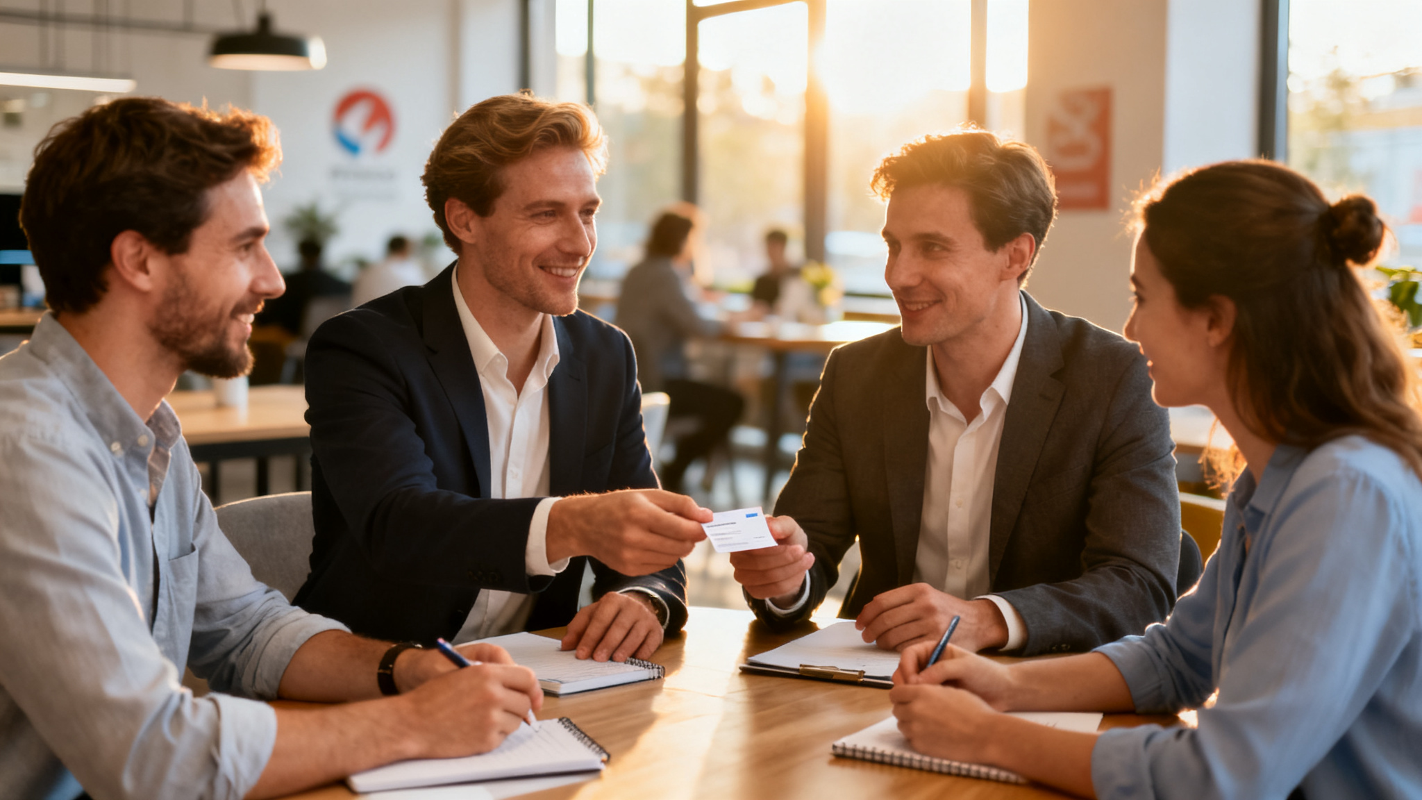 Dirigeants échangent pour développer leur réseau professionnel