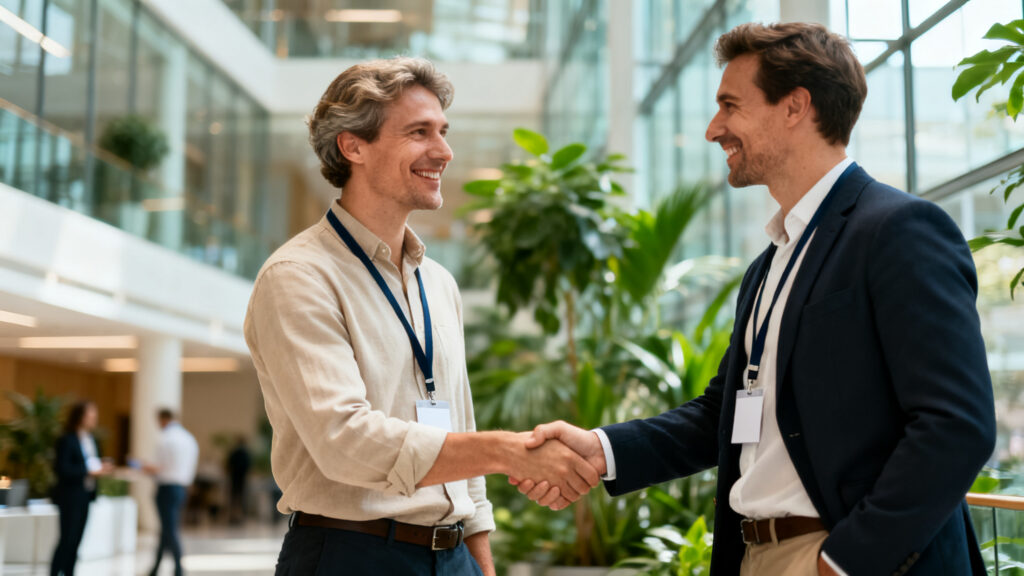 Rencontres lors d’un événement professionnel en présentiel