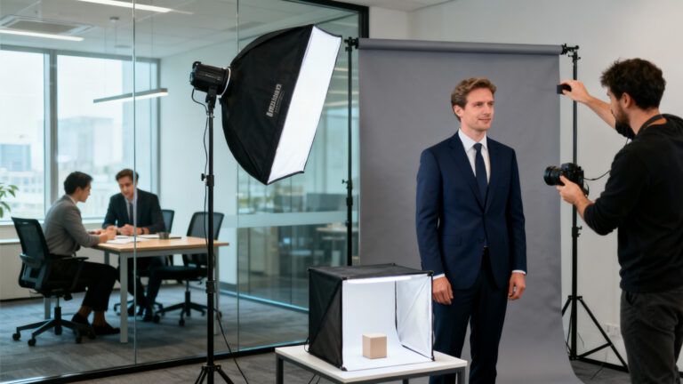 Scène de photo d'entreprise&nbsp;: portrait, reportage et produit