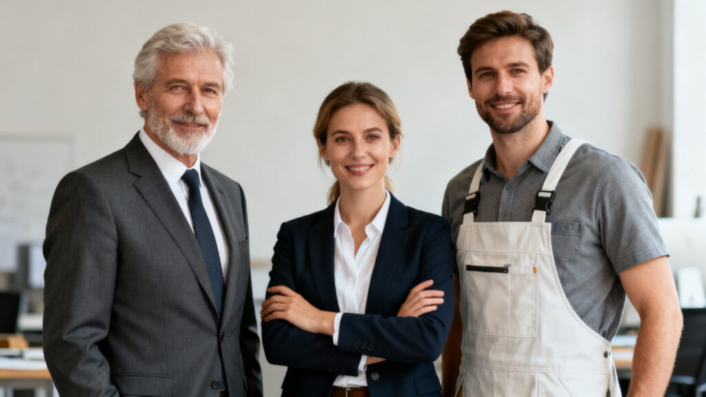 Cadre, patron de PME et artisan représentant les publics cibles