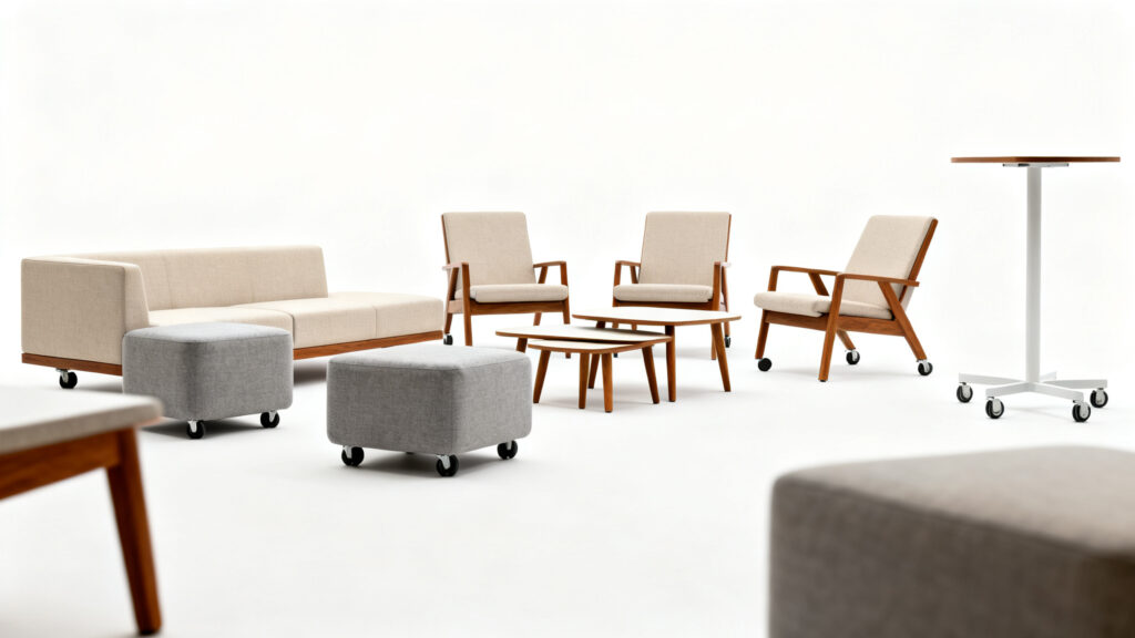 Mobilier détente modulable et ergonomique au bureau
