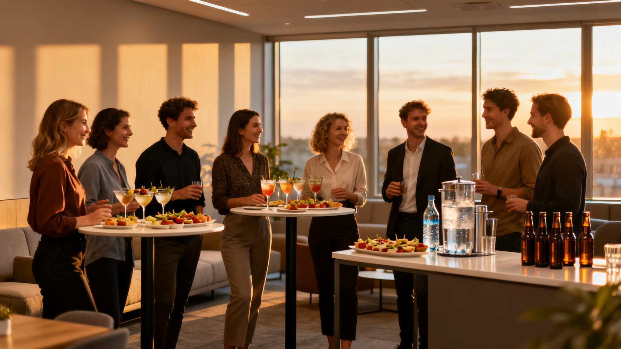 Collaborateurs réunis pour organiser un afterwork convivial