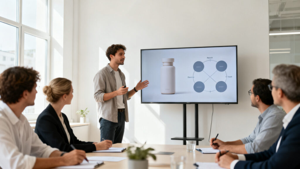Fondateur présente un pitch deck investisseurs seed