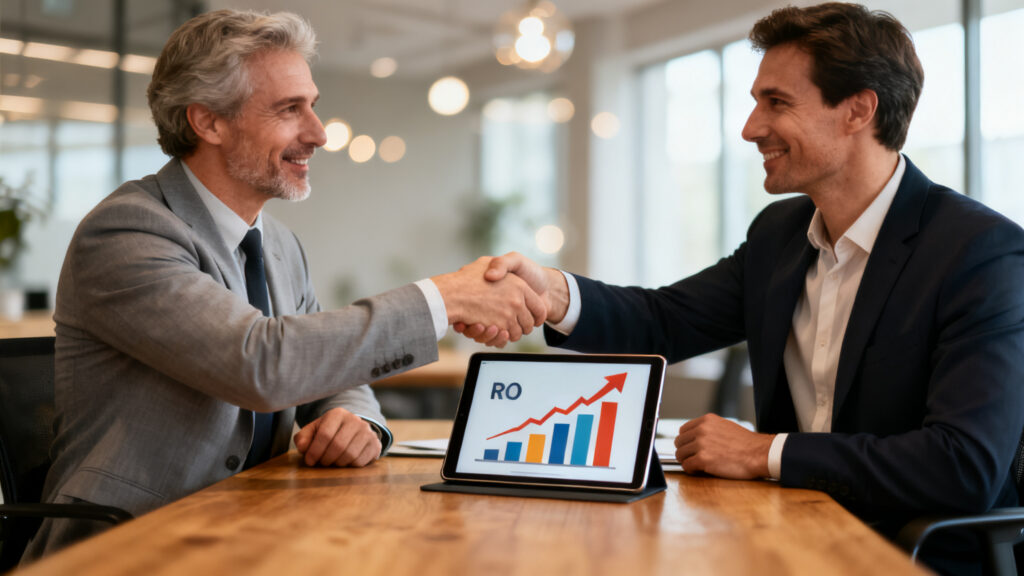 Entretien B2B axé sur ROI et proposition de valeur