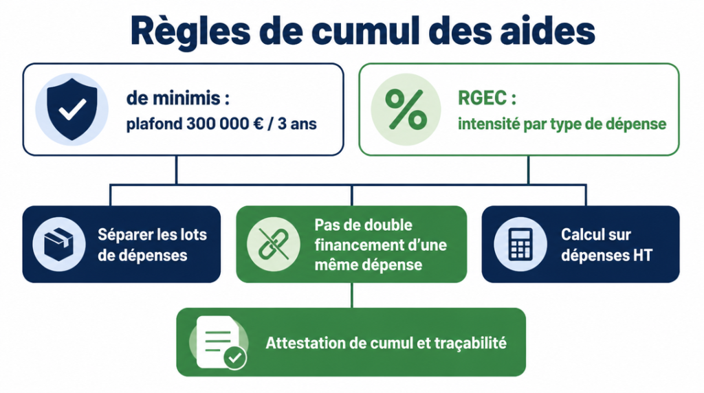 Schéma cumul aides numériques : de minimis et RGEC