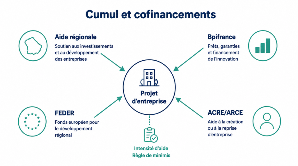 Arborescence cumul d’aides avec Bpifrance et FEDER
