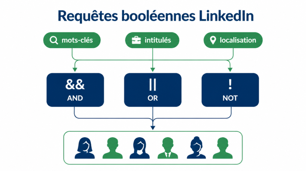 Schéma des requêtes booléennes et filtres de recherche avancée