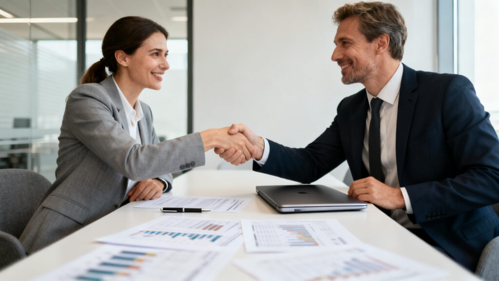 Négociation illustrant valeur d’entreprise et prix de cession