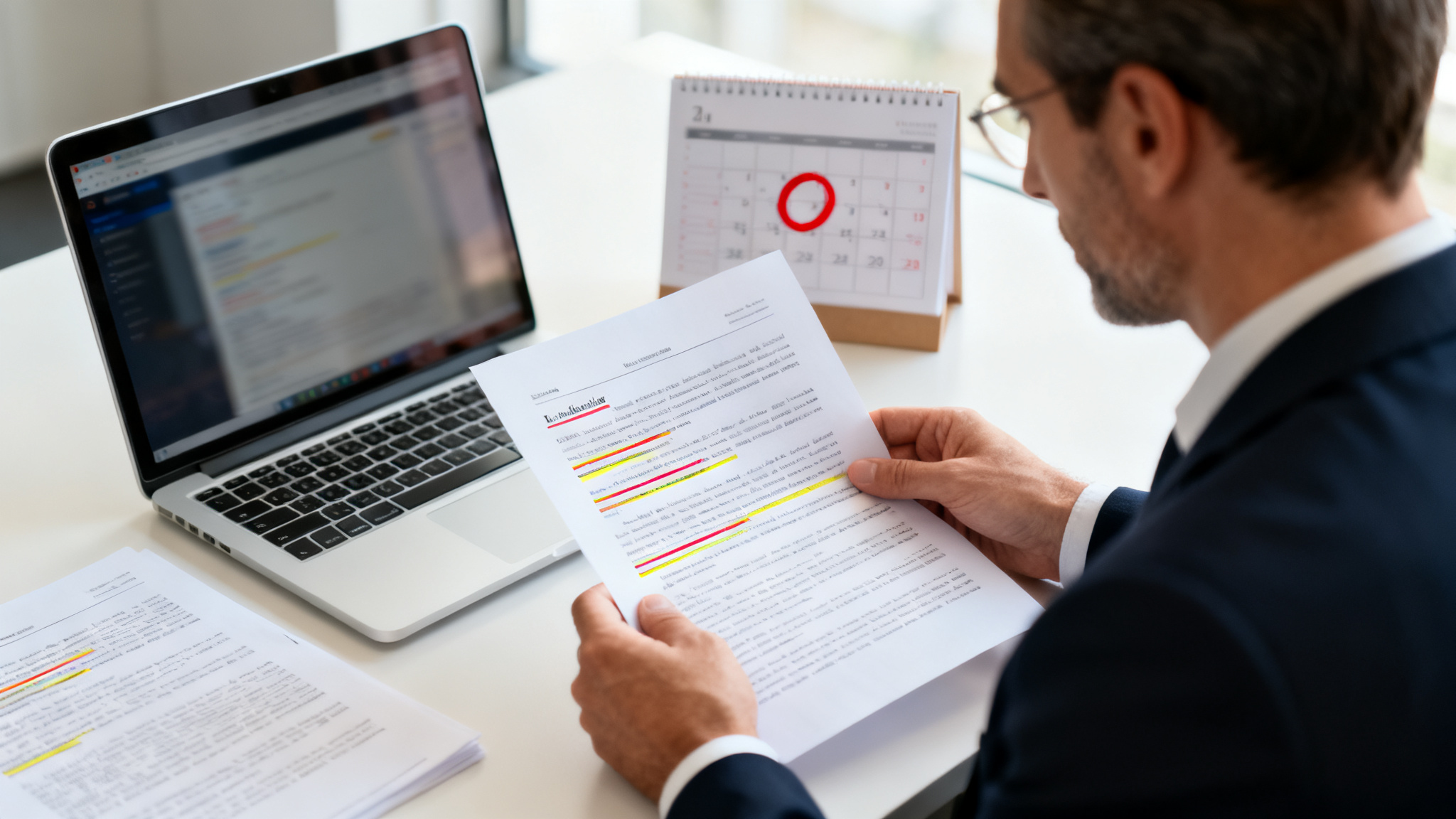 Dirigeant vérifiant comment savoir si une entreprise est en redressement judiciaire
