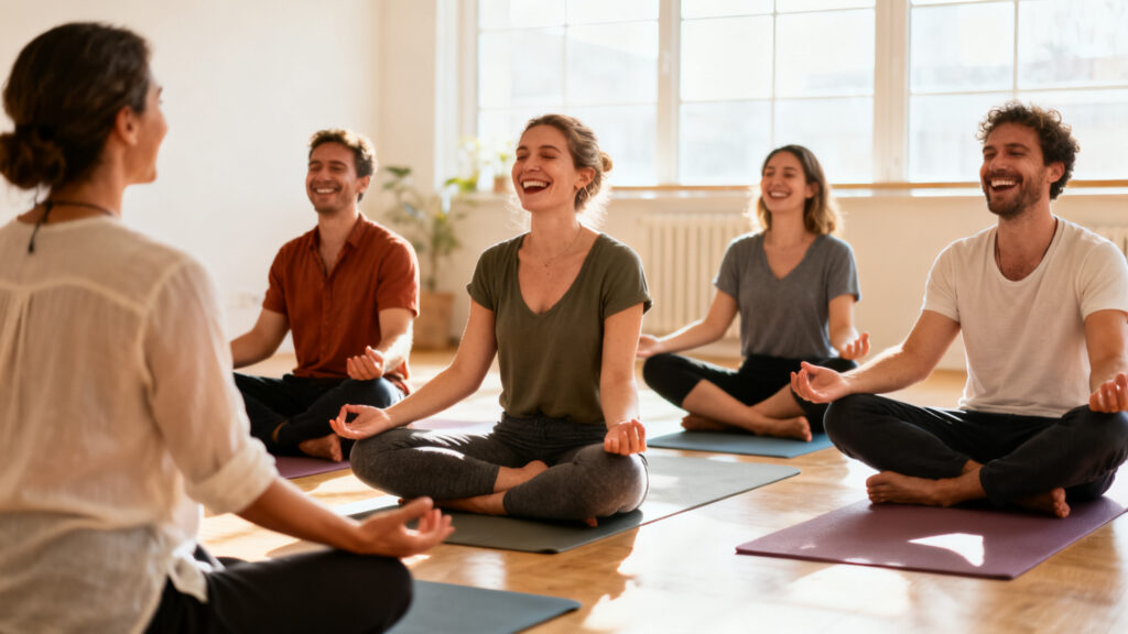 Yoga du rire en entreprise pour respiration et cohésion