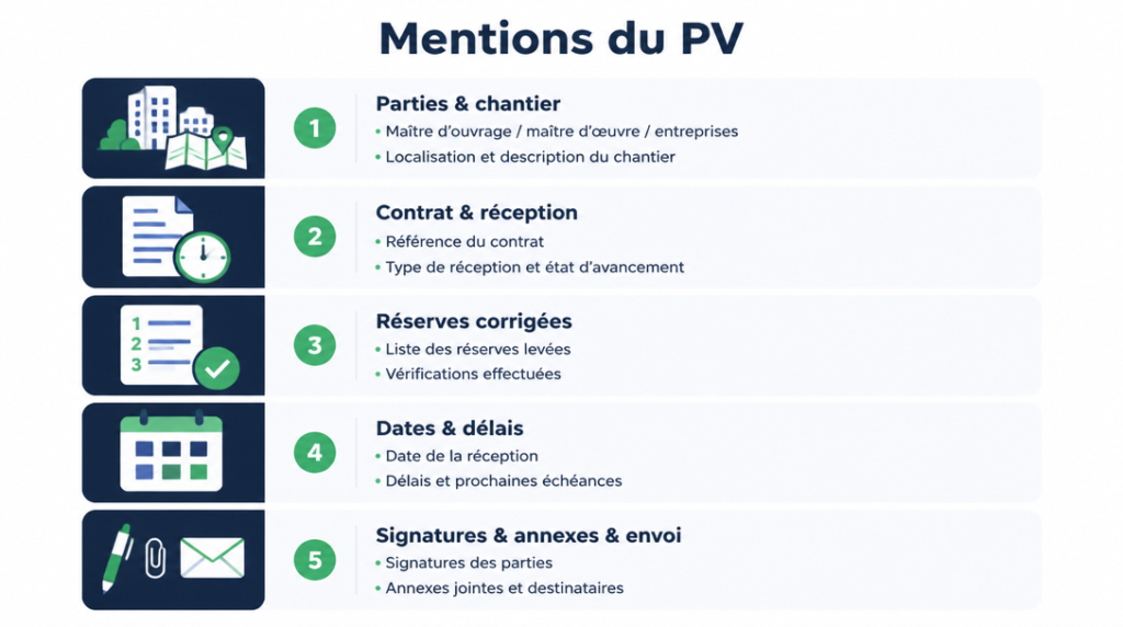 Check-list des mentions du procès-verbal