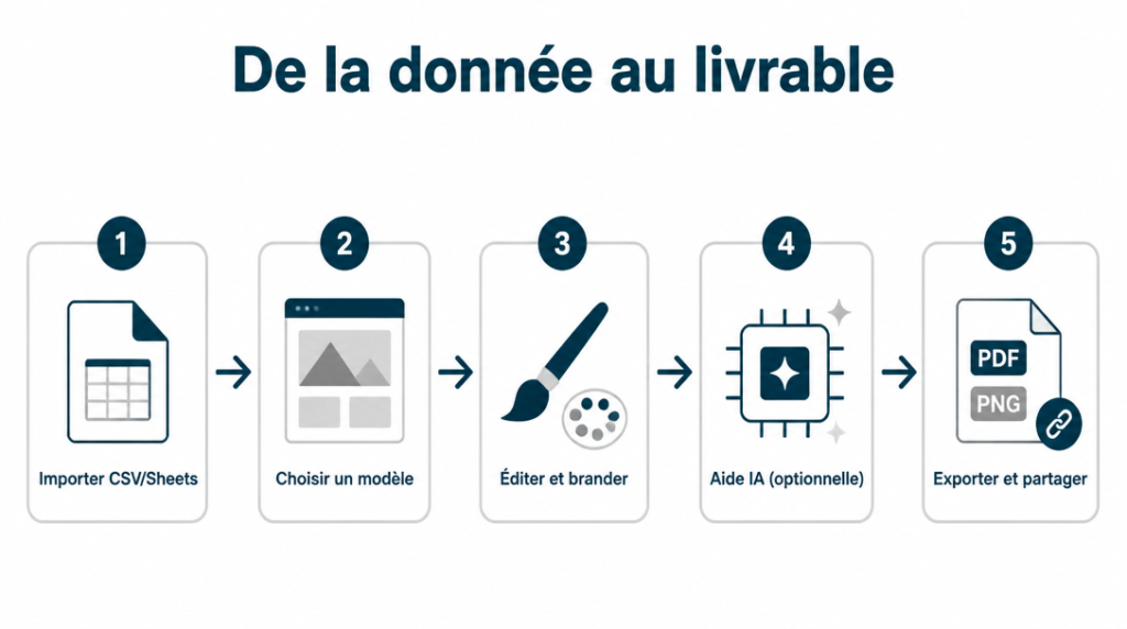 Processus data viz de l’import CSV à l’export PDF