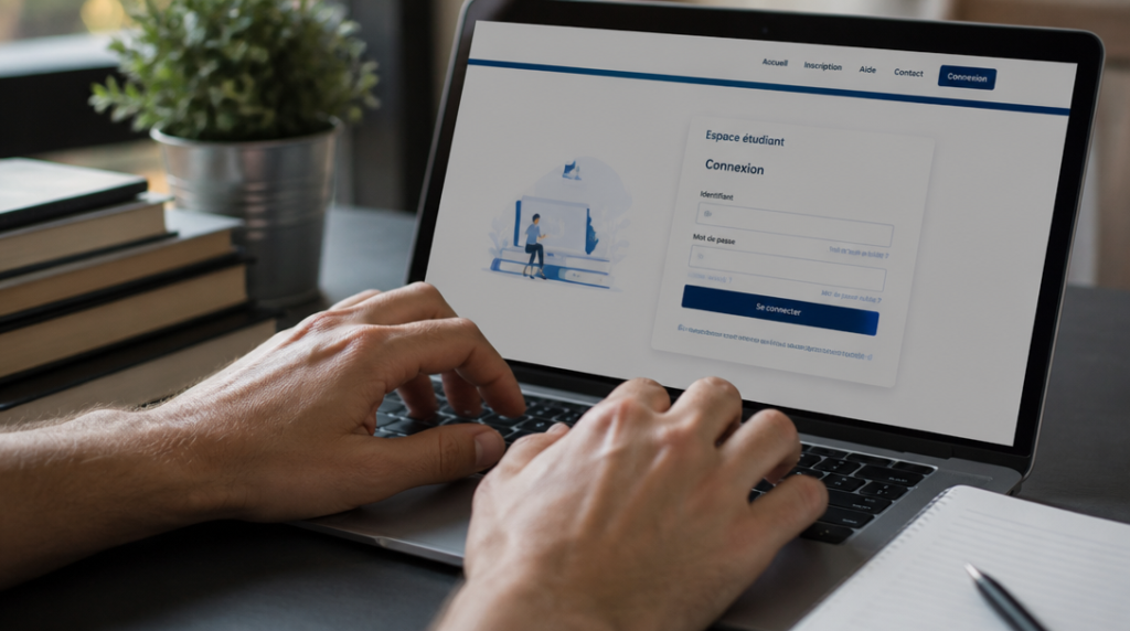 Connexion au portail étudiant sur ordinateur portable