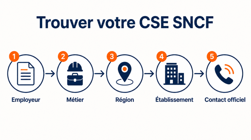 Étapes pour trouver son CSE SNCF