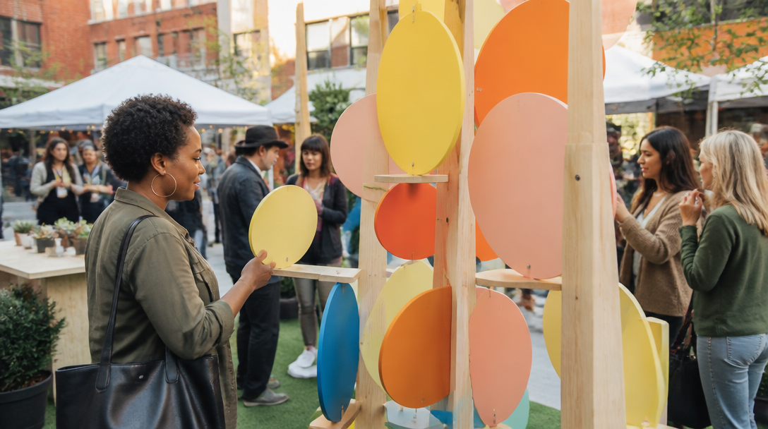Animation urbaine de marketing alternatif avec public