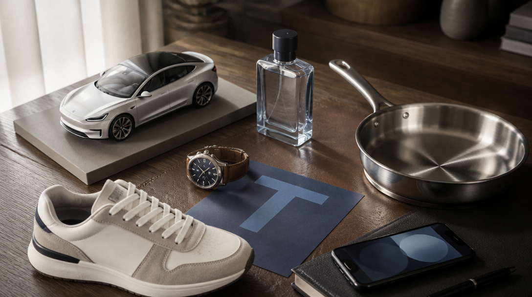 Objets symbolisant les marques en T par secteur