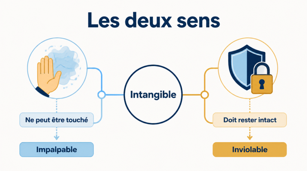 Schéma des sens concret et figuré d'intangible