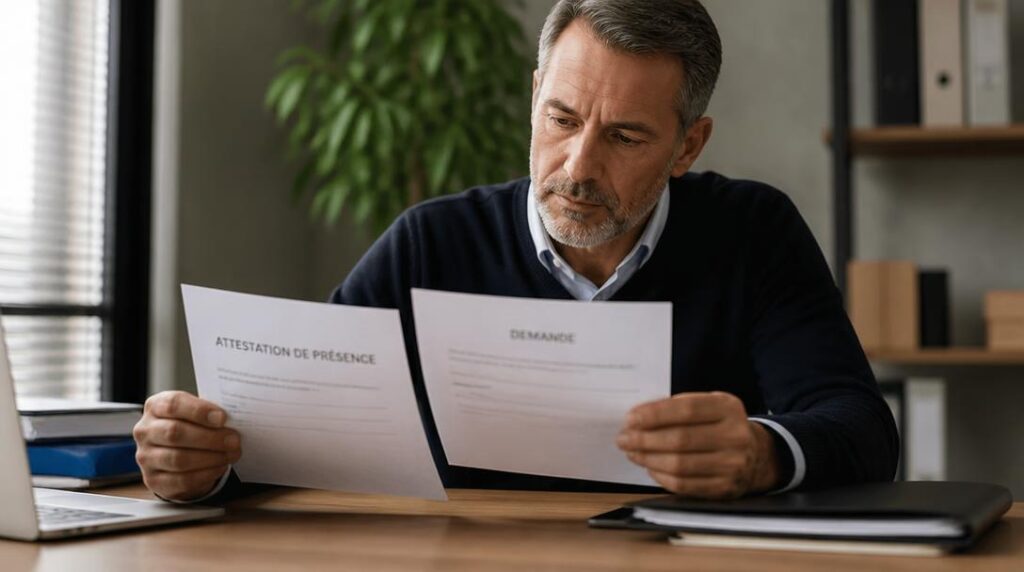 Attestation de présence banque relue avant envoi