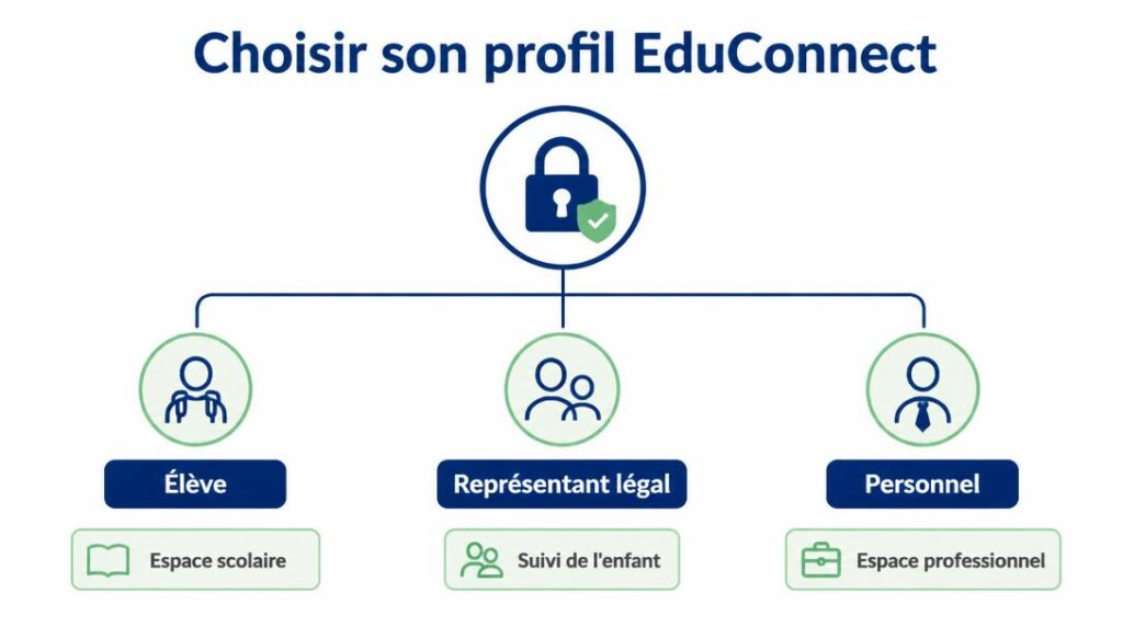 Schéma des profils EduConnect élève parent personnel