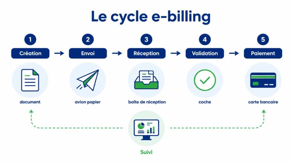 Schéma du cycle de facturation électronique