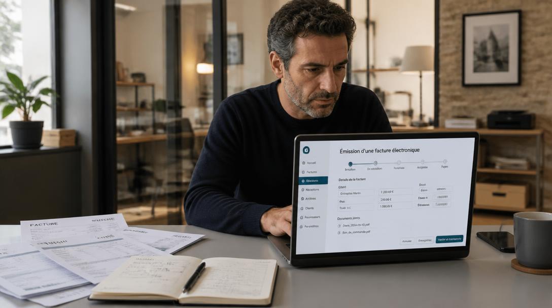 Dirigeante utilisant des e billing solutions