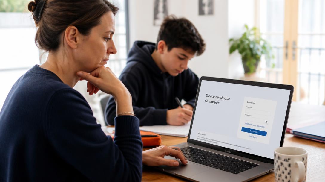 Parent utilisant l'ENT JPL sur ordinateur