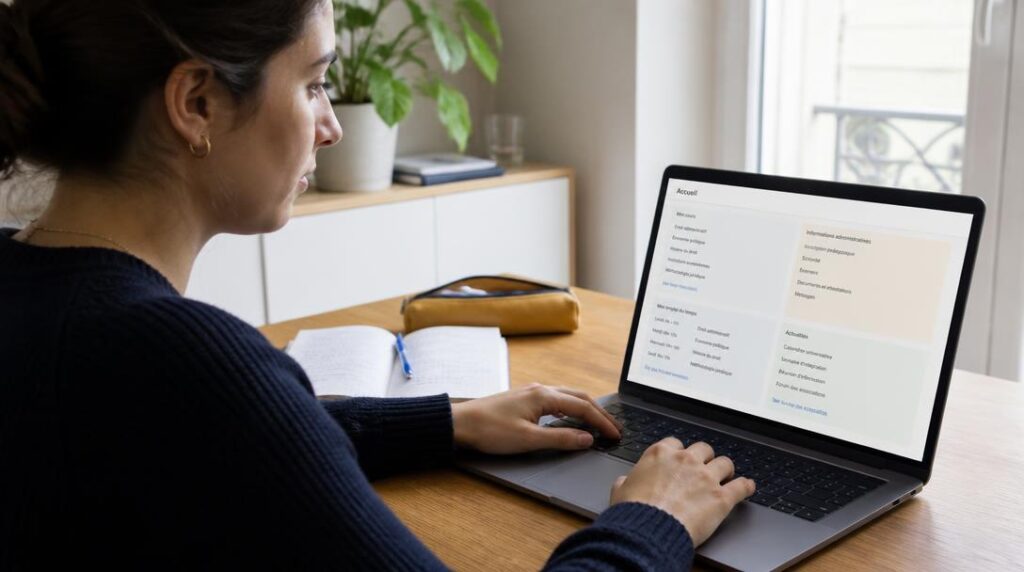 Espace numérique de travail UTT consulté sur ordinateur
