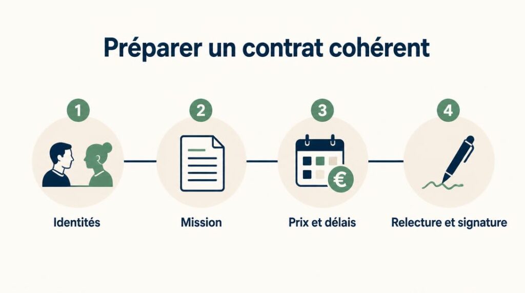 Étapes pour remplir un contrat de prestation de service