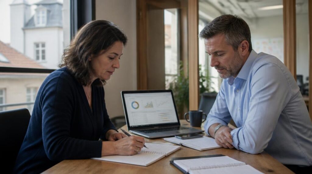 Équipe RH analysant des indicateurs de recrutement