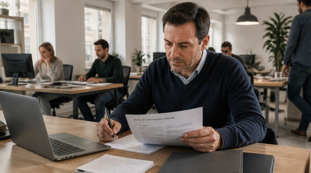 Modèle de note d'information relu au bureau