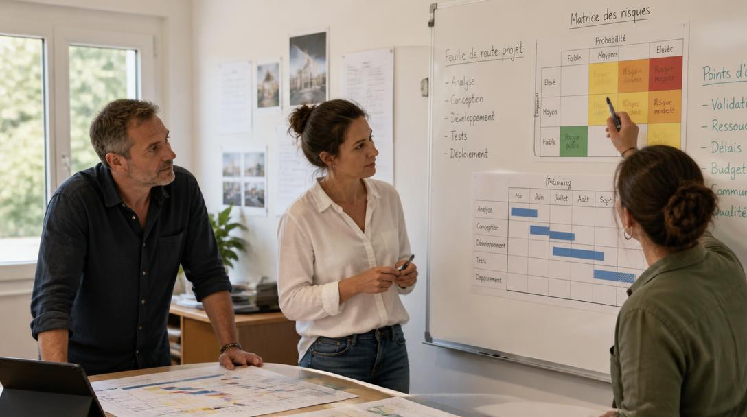 Équipe en atelier project management center