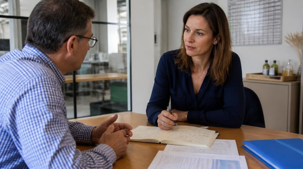 Consultant qualifiant le besoin d'un client potentiel