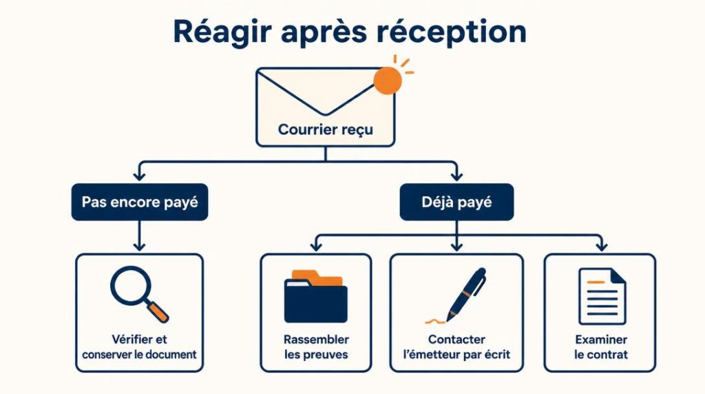 Étapes après réception d’un courrier commercial