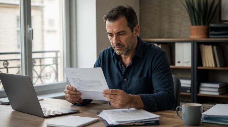 Courrier du registre des sociétés européennes sur un bureau