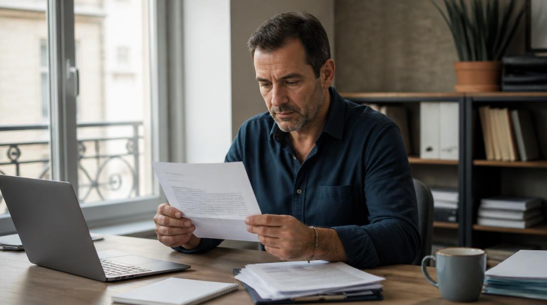 Courrier du registre des sociétés européennes sur un bureau