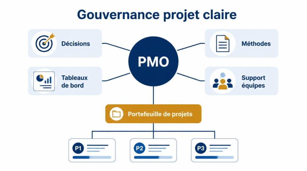 Schéma de gouvernance de portefeuille et PMO